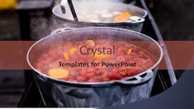  Presentation with festival food - PPT theme with beverages-strawberry-and-orange-hot background and a coral colored foreground