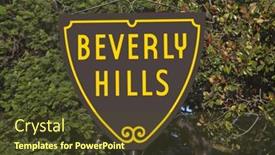  Presentation with shield - Colorful slides enhanced with beverly-hills-california-september-4 backdrop and a tawny brown colored foreground
