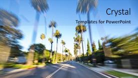  Presentation with hill road - Amazing PPT layouts having beverly hills drive backdrop and a light blue colored foreground