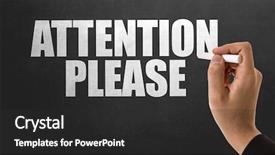  Presentation with attention - PPT theme with beware - attention please background and a dark gray colored foreground
