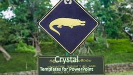  Presentation with sri lanka - Slides having beware of crocodiles caution plate background and a tawny brown colored foreground