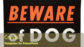  Presentation with dog - Slides featuring beware of dog sign background and a tawny brown colored foreground