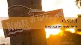  Presentation with beach - Presentation having beware-of-falling-coconuts-board background and a gold colored foreground