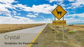  Presentation with chile patagonia - Presentation consisting of beware-of-lamas-sign-near background and a coral colored foreground