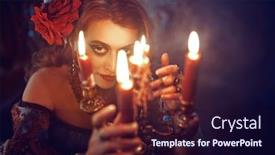  Presentation with fortune teller - PPT layouts with bewitching-woman-fortune-teller-witch background and a wine colored foreground