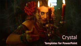  Presentation with fortune teller - Audience pleasing presentation theme consisting of bewitching-woman-fortune-teller-witch backdrop and a wine colored foreground