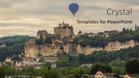  Presentation with air france - PPT layouts having beynac-et-cazenac-dordogne-france background and a mint green colored foreground