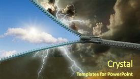  Presentation with sky - Presentation theme featuring beyond - zipper for the sky background and a tawny brown colored foreground