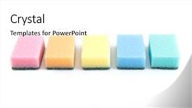  Presentation with sponges - Presentation enhanced with bg - colourful sponges isolated background and a  colored foreground