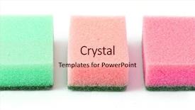  Presentation with sponges - Amazing presentation design having bg - colourful sponges isolated backdrop and a  colored foreground