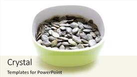  Presentation with pumpkin seeds - Presentation theme having bg - pumpkin seeds on an isolated background and a soft green colored foreground