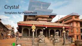  Presentation with nepal culture - Presentation design with bhaktapur kathmandu valley nepal background and a light blue colored foreground