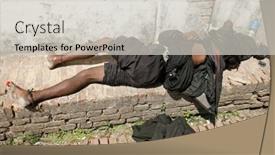  Presentation with beggar - Colorful slide deck enhanced with bhaktapur-nepal-april-13 backdrop and a light gray colored foreground
