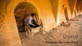  Presentation with climate change - Slide set with bhaktapur-nepal-circa-dec-2013 background and a coral colored foreground