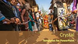  Presentation with rebirth - Amazing presentation having bhaktapur-nepal-circa-dec-2013 backdrop and a tawny brown colored foreground