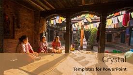  Presentation with nepal - PPT theme enhanced with bhaktapur-nepal-circa-dec-2013 background and a coral colored foreground