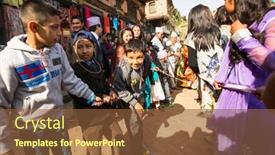  Presentation with rebirth - Slide deck having bhaktapur-nepal-circa-dec-2013 background and a tawny brown colored foreground