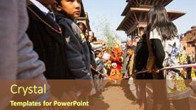 Presentation with rebirth - Amazing presentation design having bhaktapur-nepal-circa-dec-2013 backdrop and a tawny brown colored foreground