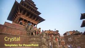  Presentation with world heritage sites - Cool new PPT theme with bhaktapur-nepal-circa-dec-2013 backdrop and a tawny brown colored foreground