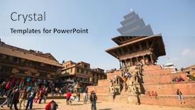  Presentation with world heritage sites - PPT layouts featuring bhaktapur-nepal-circa-dec-2013 background and a light blue colored foreground