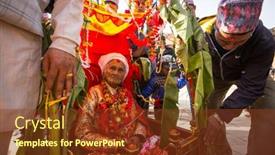  Presentation with rebirth - Presentation theme consisting of bhaktapur-nepal-dec-20-during background and a tawny brown colored foreground