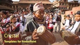  Presentation with rebirth - Amazing presentation design having bhaktapur-nepal-dec-20-unidentified backdrop and a tawny brown colored foreground
