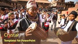  Presentation with rebirth - Slide set consisting of bhaktapur-nepal-dec-20-unidentified background and a tawny brown colored foreground