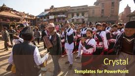  Presentation with rebirth - Slide set with bhaktapur-nepal-dec-20-unidentified background and a tawny brown colored foreground