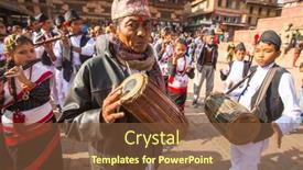  Presentation with rebirth - PPT theme consisting of bhaktapur-nepal-dec-20-unidentified background and a tawny brown colored foreground