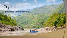  Presentation with rafting - Theme having bhote koshi in nepal background and a light blue colored foreground
