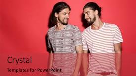  Presentation with german shepherd two young puppys - PPT layouts featuring bhotherhood - portrait of a two young background and a red colored foreground