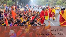  Presentation with women india - Colorful presentation theme enhanced with bhubaneswar-india-january-11-2019 backdrop and a tawny brown colored foreground