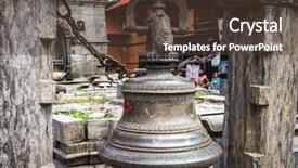  Presentation with bhutanese - Beautiful PPT layouts featuring bhutanese - traditionak hindu bell at pashupatinath backdrop and a tawny brown colored foreground