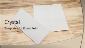  Presentation with wood texture - Theme featuring bi - bifold white template paper background and a  colored foreground