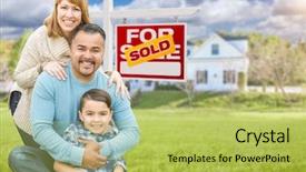  Presentation with real estate - Slides enhanced with bi - happy mixed race hispanic background and a yellow colored foreground