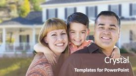  Presentation with race - PPT theme with bi - happy mixed race young family background and a coral colored foreground