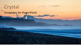  Presentation with atlantic - Presentation design with biarritz-lighthouse-at-sunset-atlantic background and a lemonade colored foreground