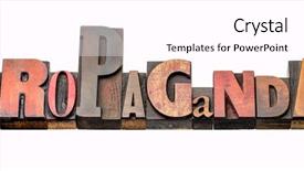  Presentation with fonts - Colorful slide deck enhanced with bias - propaganda - isolated word abstract backdrop and a white colored foreground