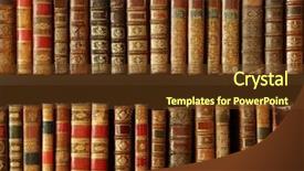  Presentation with old books on a wooden - Amazing slides having old books on wooden shelf backdrop and a tawny brown colored foreground