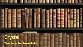  Presentation with old house - Colorful slide deck enhanced with old books on wooden shelf backdrop and a tawny brown colored foreground