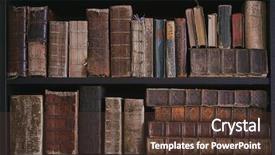 Presentation with ancient - Presentation design with ancient science - old books on wooden shelf background and a tawny brown colored foreground