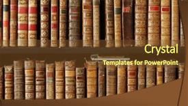 Presentation with old house - Slide deck enhanced with old books on wooden shelf background and a tawny brown colored foreground