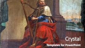  Presentation with king - Cool new presentation theme with bible - king david backdrop and a tawny brown colored foreground