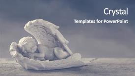  Presentation with angel wings - PPT layouts enhanced with bible - little angel sleeping background and a ocean colored foreground