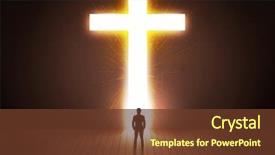 Presentation with bible - Amazing presentation theme having bible - man looking at bright cross backdrop and a tawny brown colored foreground