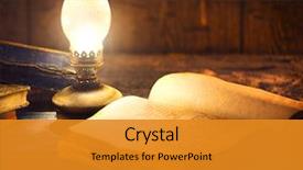  Presentation with blank bible - Slides consisting of bible - old oil lamp and old background and a gold colored foreground