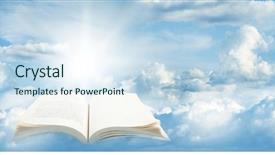  Presentation with open book - Colorful presentation enhanced with bible - open book in blue sky backdrop and a sky blue colored foreground