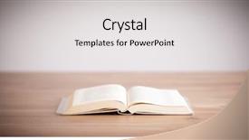  Presentation with open book - Cool new presentation design with bible - open book on wood background backdrop and a light gray colored foreground