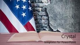  Presentation with bible usa - Slides featuring bible - opened book on a background background and a coral colored foreground