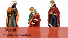  Presentation with baby jesus - Audience pleasing presentation consisting of bible - three wise men and baby backdrop and a red colored foreground